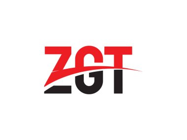 Beyaz arkaplanda izole edilmiş ZGT harfleri, vektör logosu