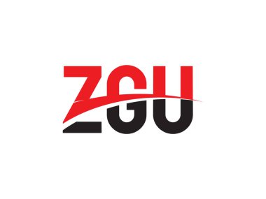 Beyaz arkaplanda izole edilmiş ZGU harfleri, vektör logosu