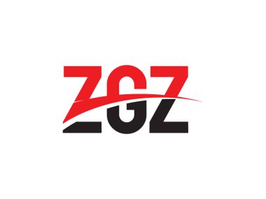 Beyaz arkaplanda izole edilmiş ZGZ harfleri, vektör logosu