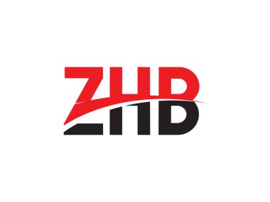 Beyaz arkaplanda izole edilmiş ZHB harfleri, vektör logosu