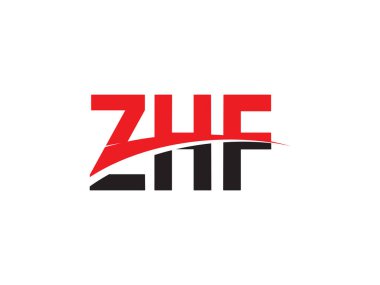 Beyaz arkaplanda izole edilmiş ZHF harfleri, vektör logosu