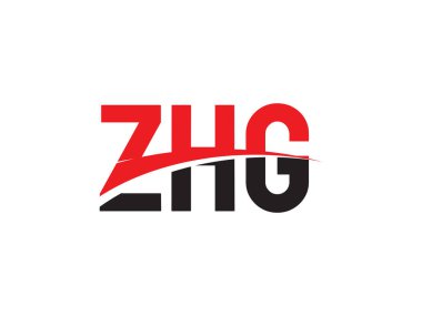 Beyaz arkaplanda izole edilmiş ZHG harfleri, vektör logosu