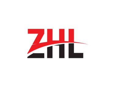 Beyaz arkaplanda izole edilmiş ZHL harfleri, vektör logosu
