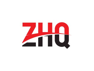Beyaz arkaplan ve vektör logosunda ZHQ harfleri izole edildi