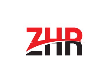 Beyaz arkaplan ve vektör logosunda ZHR harfleri izole edildi