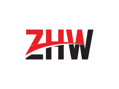 Beyaz arkaplanda izole edilmiş ZHW harfleri, vektör logosu