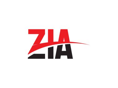 Beyaz arkaplan ve vektör logosunda ZIA harfleri izole edildi