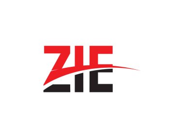 Beyaz arkaplan ve vektör logosunda ZIE harfleri izole edildi