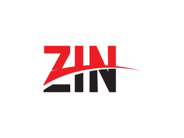 Beyaz arkaplanda izole edilmiş ZIN harfleri, vektör logosu