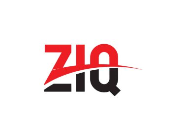 Beyaz arkaplanda izole edilmiş ZIQ harfleri, vektör logosu
