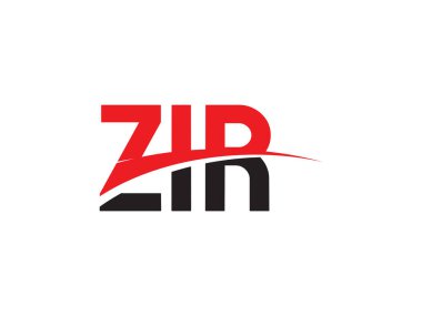 Beyaz arkaplan, vektör logosu üzerinde ZIR harfleri izole
