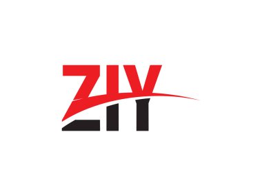 Beyaz arkaplanda izole edilmiş ZIY harfleri, vektör logosu