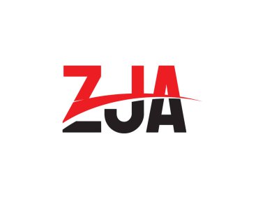 Beyaz arkaplanda izole edilmiş ZJA harfleri, vektör logosu
