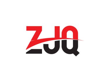 Beyaz arkaplanda izole edilmiş ZJQ harfleri, vektör logosu