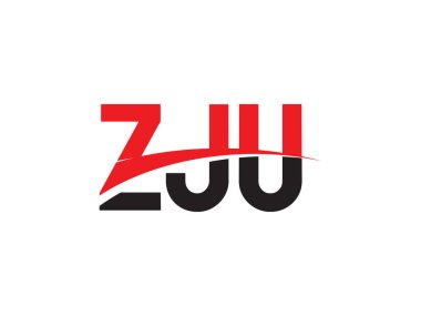 Beyaz arkaplanda izole edilmiş ZJU harfleri, vektör logosu