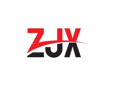 Beyaz arkaplanda izole edilmiş ZJX harfleri, vektör logosu