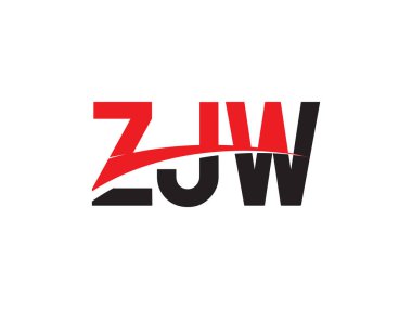 Beyaz arkaplanda izole edilmiş ZJW harfleri, vektör logosu