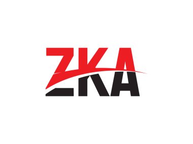 Beyaz arkaplanda izole edilmiş ZKA harfleri, vektör logosu