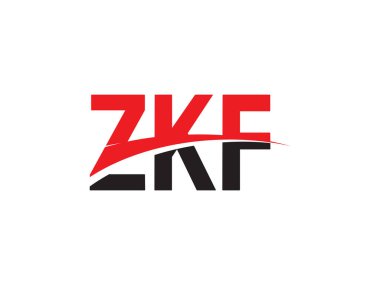 Beyaz arkaplan ve vektör logosunda ZKF harfleri izole edildi