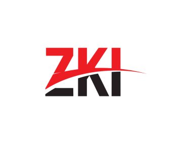 Beyaz arkaplanda izole edilmiş ZKI harfleri, vektör logosu