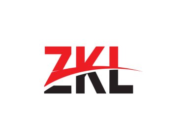 Beyaz arkaplan ve vektör logosunda ZKL harfleri izole edildi