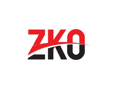 Beyaz arkaplan ve vektör logosunda ZKO harfleri izole edildi