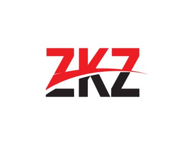 Beyaz arkaplan ve vektör logosunda ZKZ harfleri izole edildi
