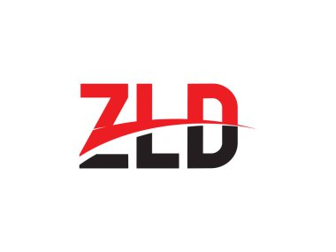 Beyaz arkaplan ve vektör logosunda ZLD harfleri izole edildi
