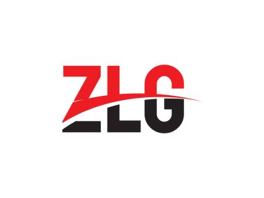 Beyaz arkaplanda izole edilmiş ZLG harfleri, vektör logosu