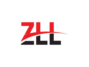 Beyaz arkaplan, vektör logosu üzerinde ZLL harfleri izole