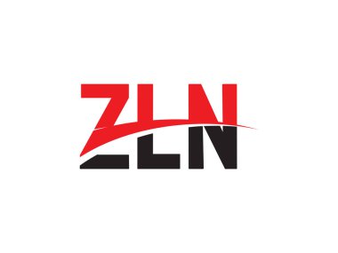 Beyaz arkaplanda izole edilmiş ZLN harfleri, vektör logosu