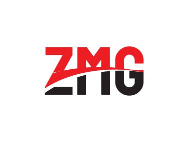 Beyaz arkaplanda izole edilmiş ZMG harfleri, vektör logosu