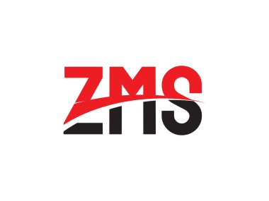 Beyaz arkaplanda izole edilmiş ZMS harfleri, vektör logosu