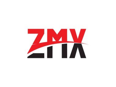 Beyaz arkaplanda izole edilmiş ZMX harfleri, vektör logosu