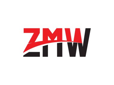 Beyaz arkaplanda izole edilmiş ZMW harfleri, vektör logosu