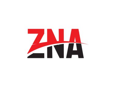 Beyaz arkaplanda izole edilmiş ZNA harfleri, vektör logosu