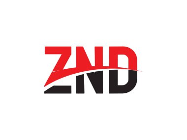 Beyaz arkaplan ve vektör logosunda ZND harfleri izole edildi