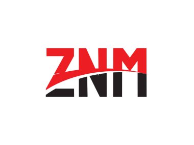 Beyaz arkaplanda izole edilmiş ZNM harfleri, vektör logosu