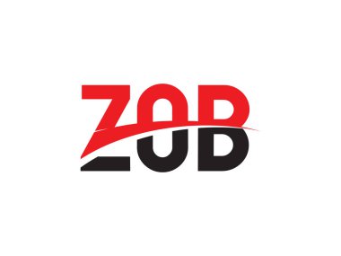 Beyaz arkaplan, vektör logosu üzerinde ZOB harfleri izole