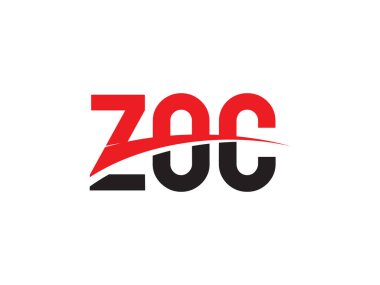 Beyaz arkaplanda izole edilmiş ZOC harfleri, vektör logosu