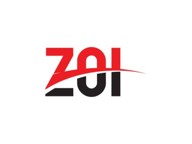 Beyaz arkaplandaki ZOI harfleri, vektör logosu