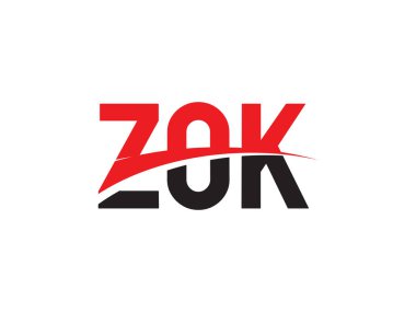 Beyaz arkaplanda izole edilmiş ZOK harfleri, vektör logosu