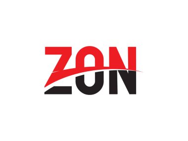Beyaz arkaplanda izole edilmiş ZON harfleri, vektör logosu