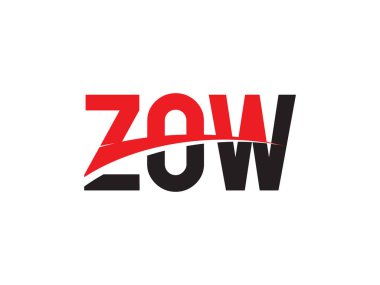 Beyaz arkaplan ve vektör logosunda ZOW harfleri izole edildi
