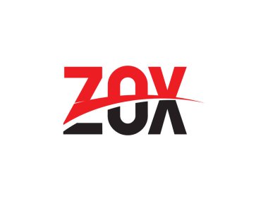 Beyaz arkaplanda izole edilmiş ZOX harfleri, vektör logosu