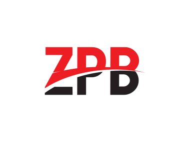 Beyaz arkaplan ve vektör logosunda ZPB harfleri izole edildi