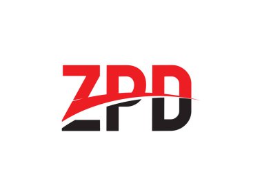 Beyaz arkaplan ve vektör logosunda ZPD harfleri izole edildi