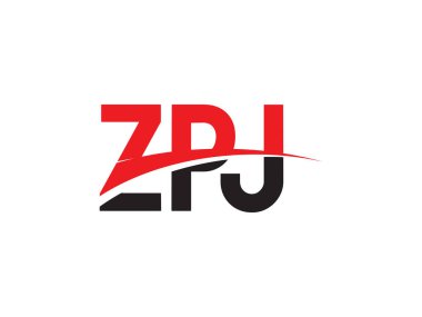 Beyaz arkaplan ve vektör logosunda ZPJ harfleri izole edildi