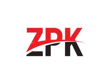 Beyaz arkaplanda izole edilmiş ZPK harfleri, vektör logosu