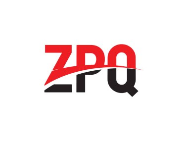 Beyaz arkaplanda izole edilmiş ZPQ harfleri, vektör logosu